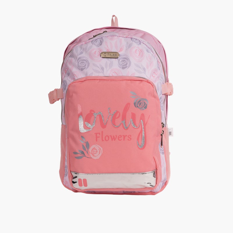 PAUSE Floral Print Backpack for Girls - Image 3